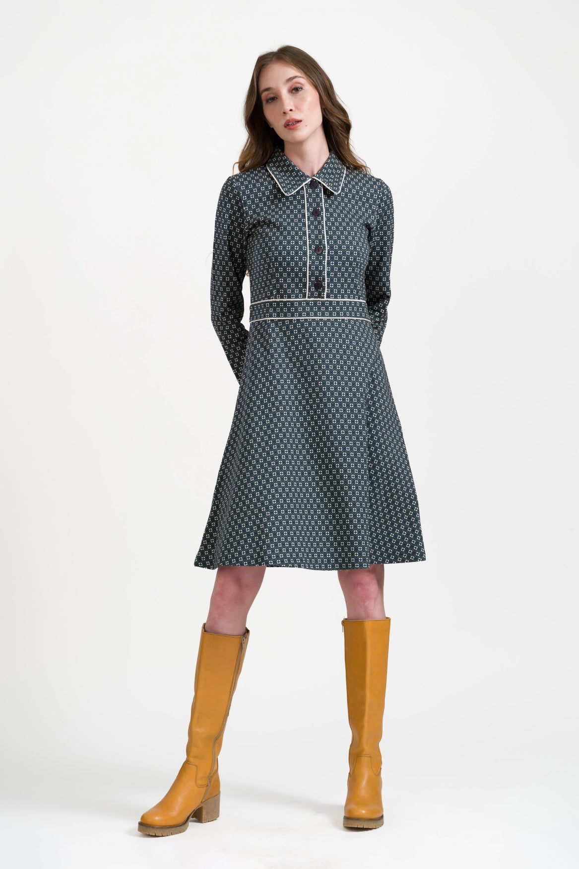 Flow Dress Arden | Navy Peony
