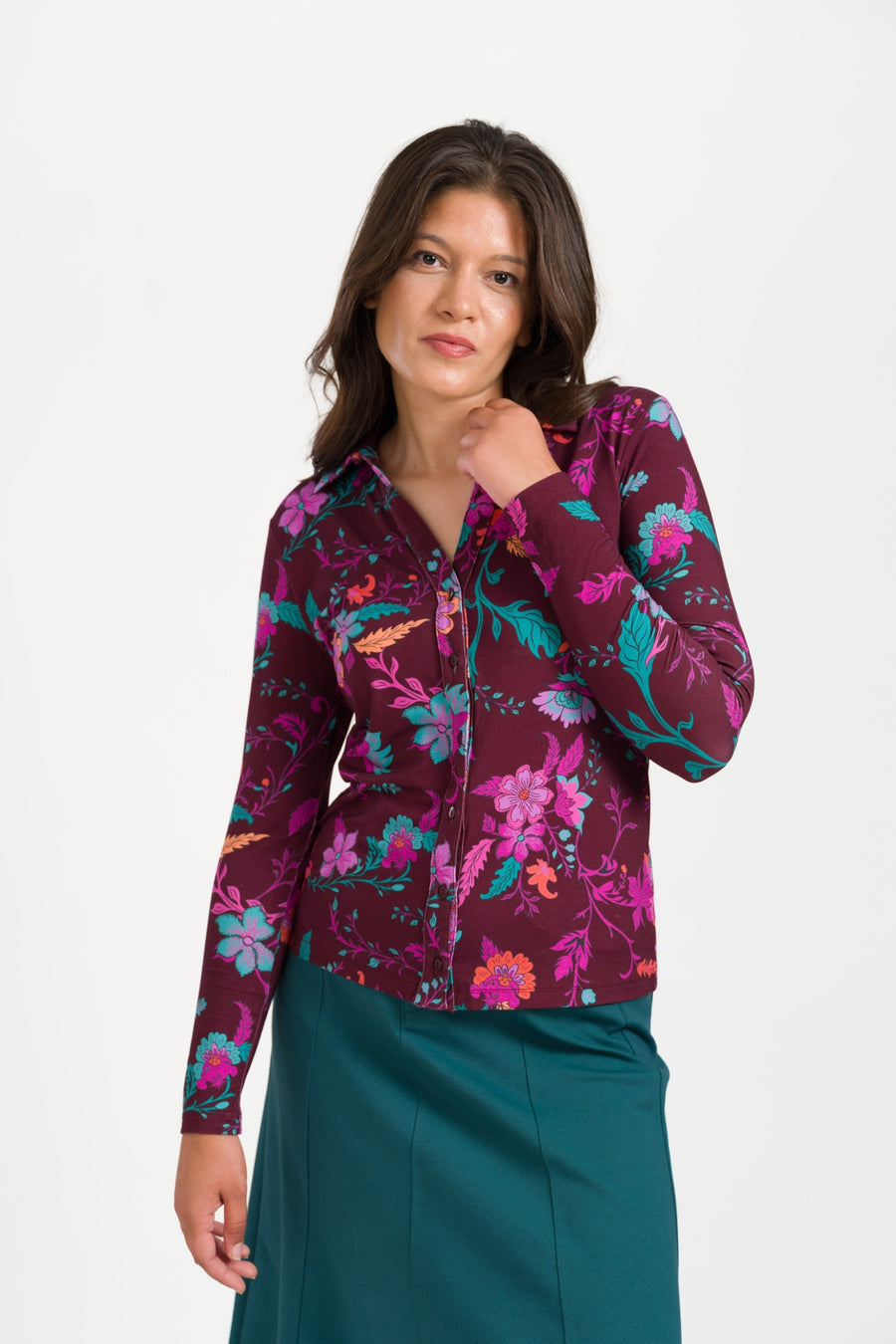 Lena Blouse LS Dark Ivy | Fig