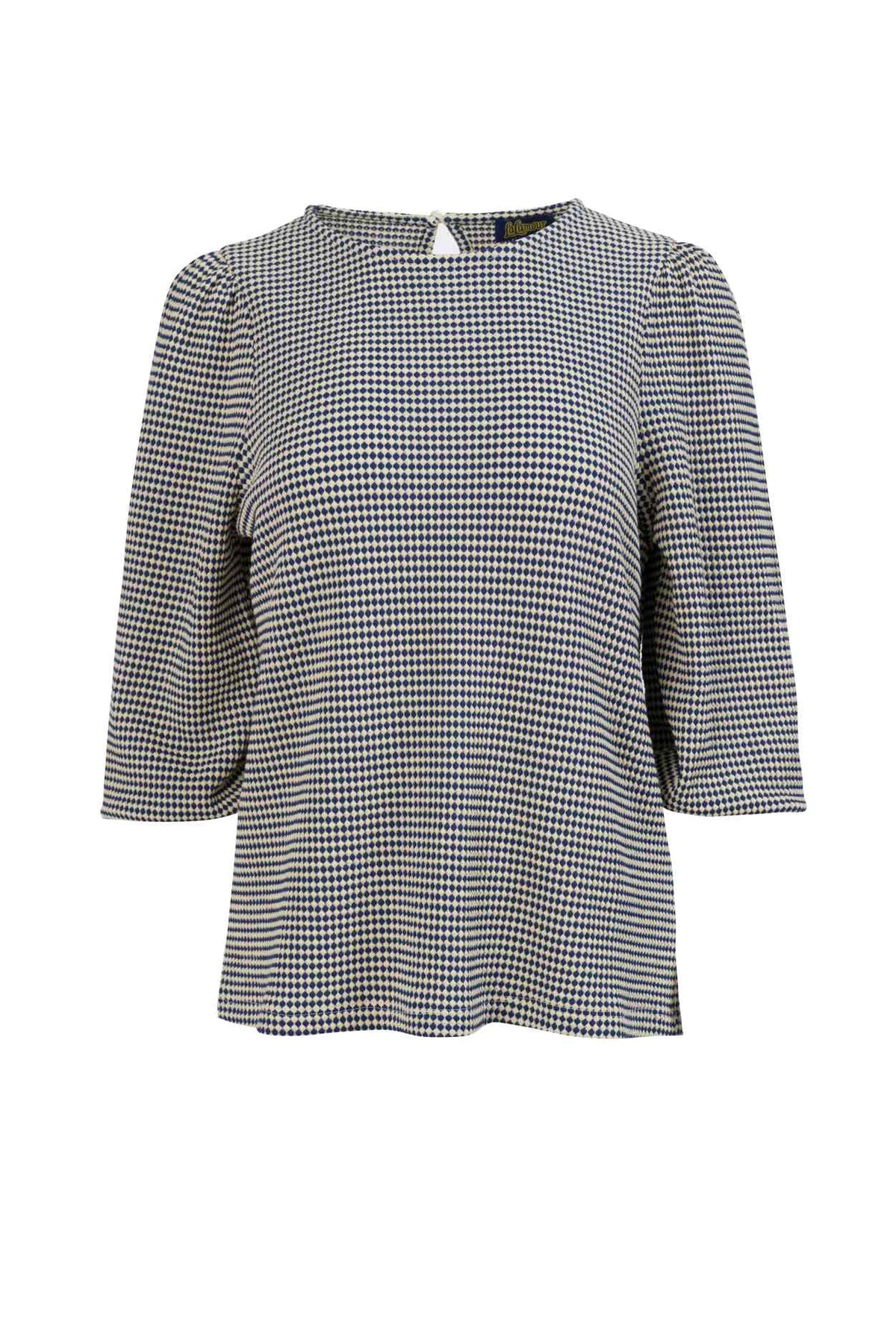 June Balloon Top Double Dot | Navy Peony