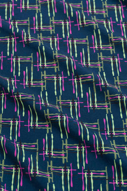 Esmee Skirt Electric Weave | Navy Peony