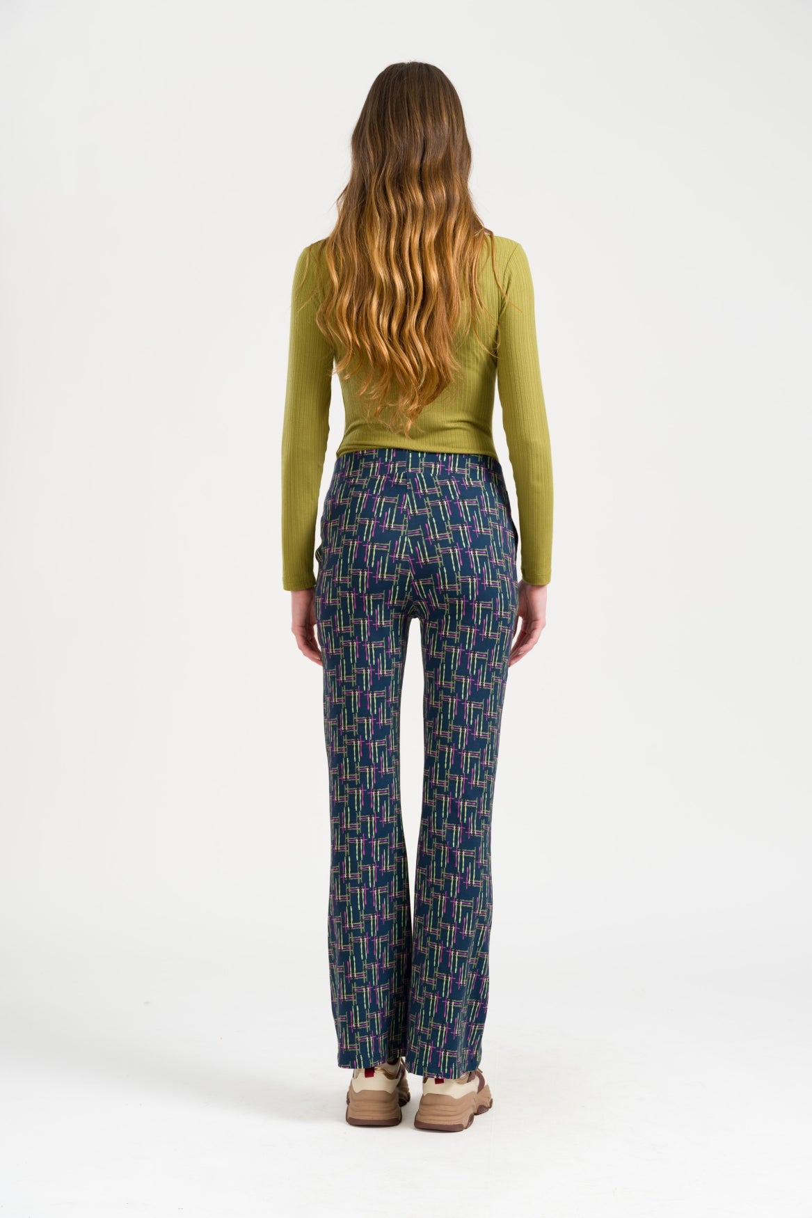 Lieke Trousers Electric Weave | Navy Peony