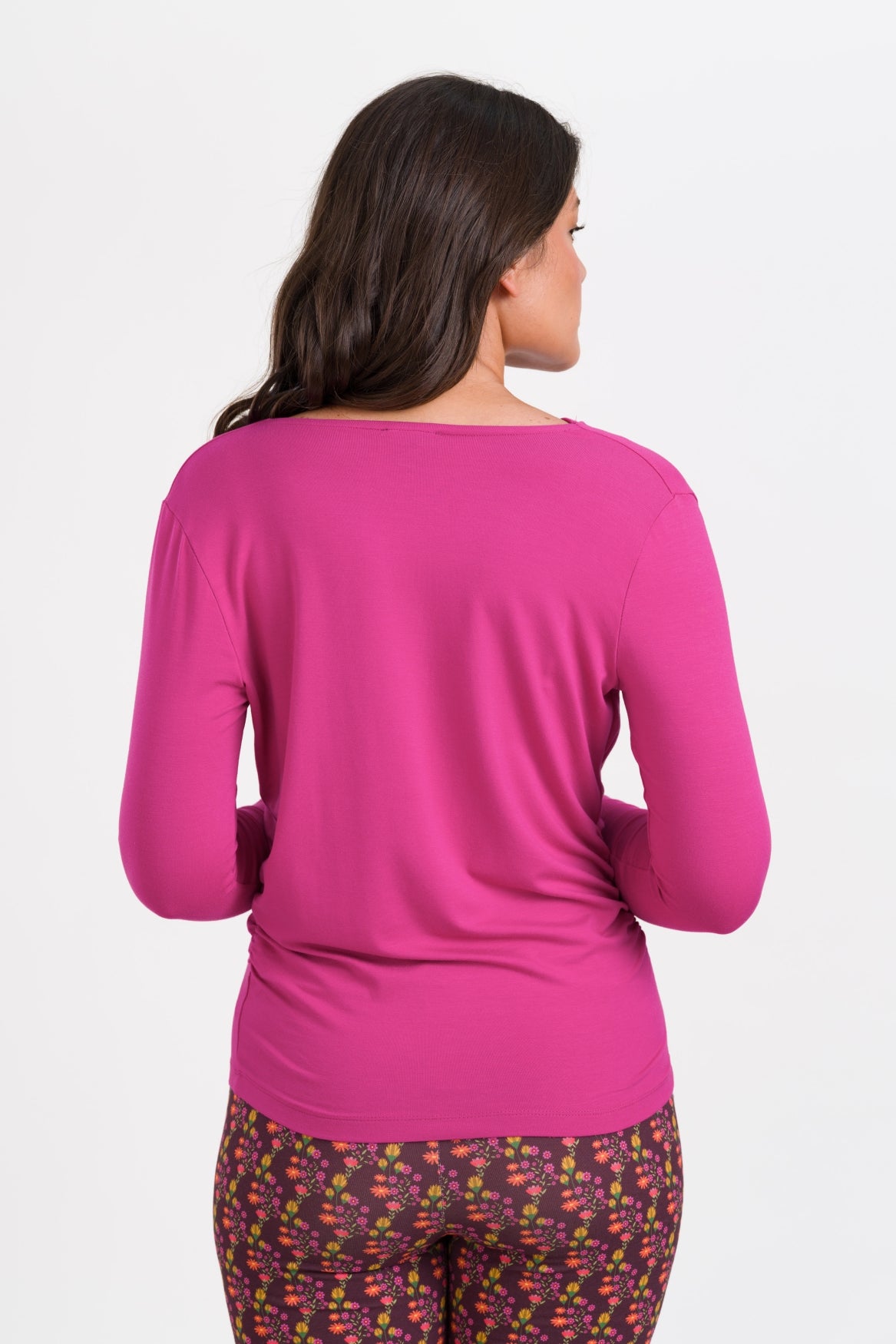 Ava Top Jersey Plain | Fuchsia Red