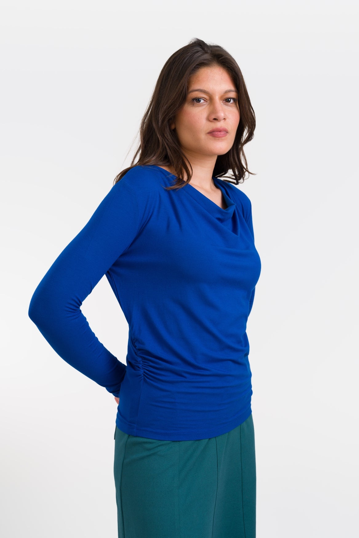 Ava Top Jersey Plain | True Blue