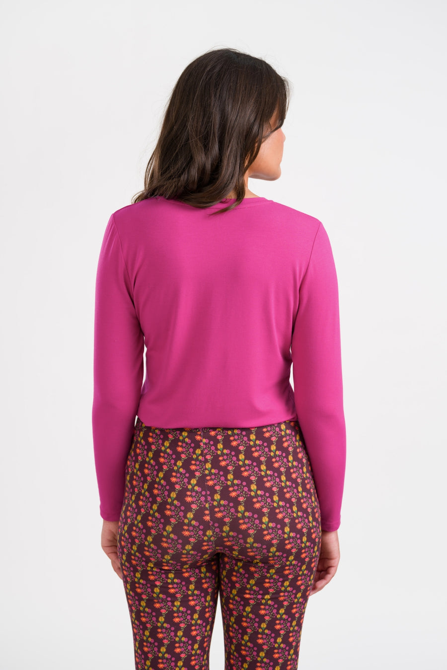 Vera Top LS Jersey Plain | Fuchsia Red