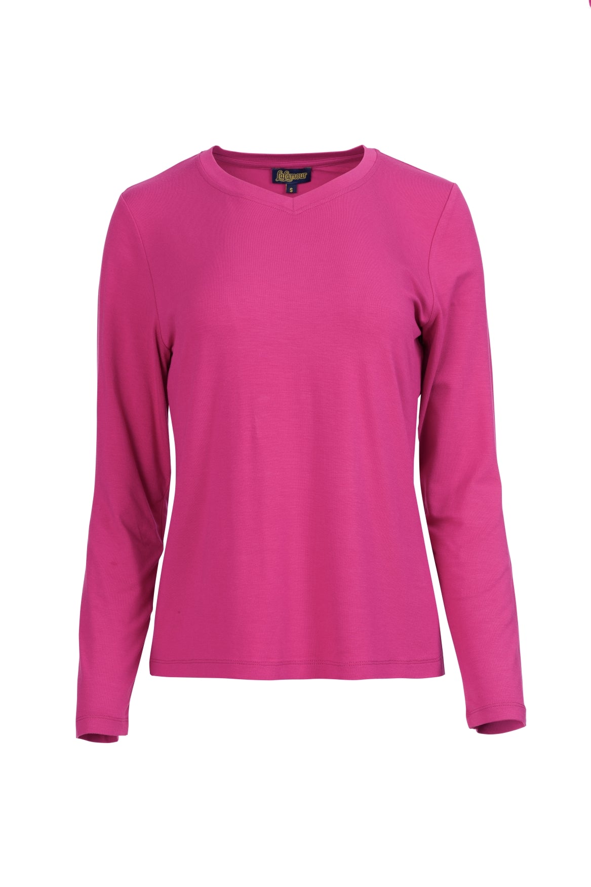 Vera Top LS Jersey Plain | Fuchsia Red