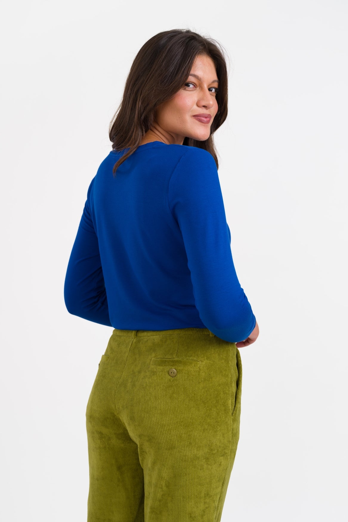 Vera Top LS Jersey Plain | True Blue