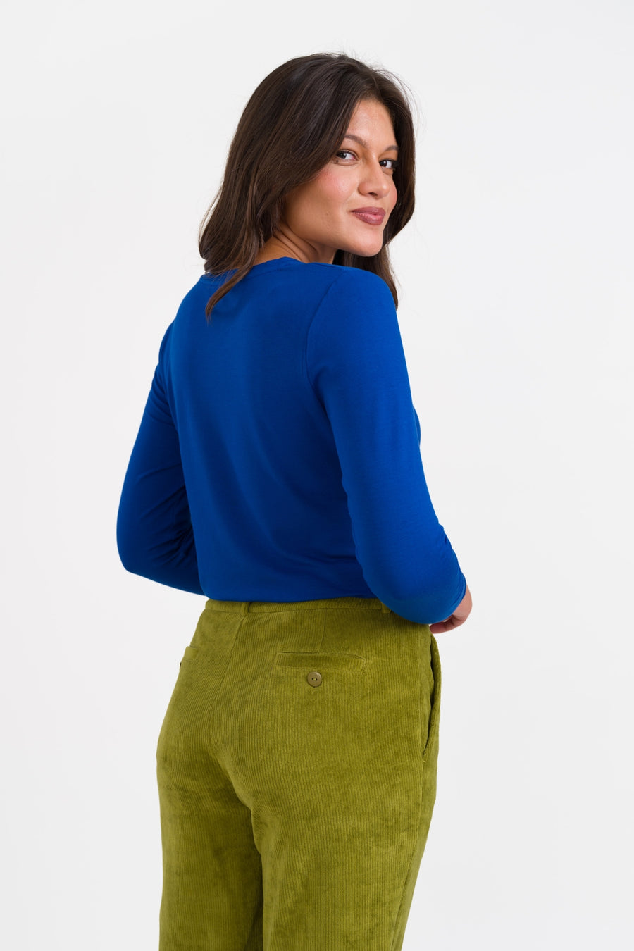 Vera Top LS Jersey Plain | True Blue