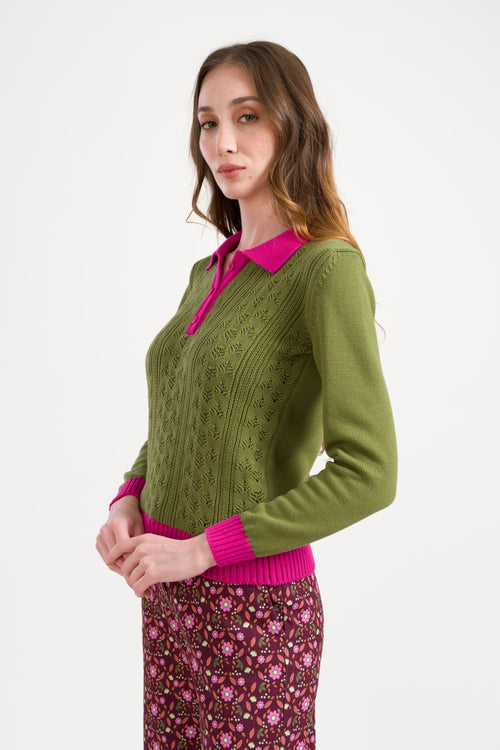Romy Top Warm LS Knitwear | Sphagnum