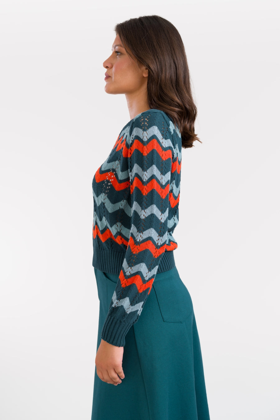 Sweater V-Neck Balloon Sleeve Knitwear | Mediterranea