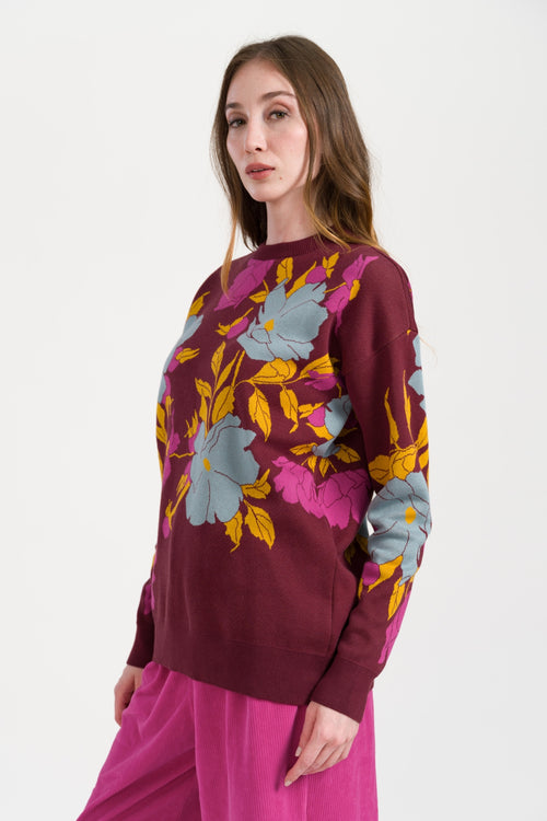 Sweater Big Floral Knitwear | Fig