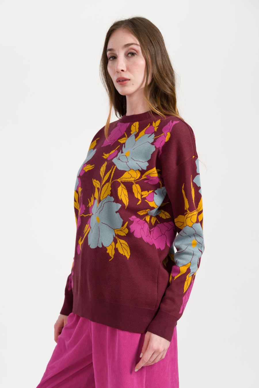 Sweater Big Floral Knitwear | Fig