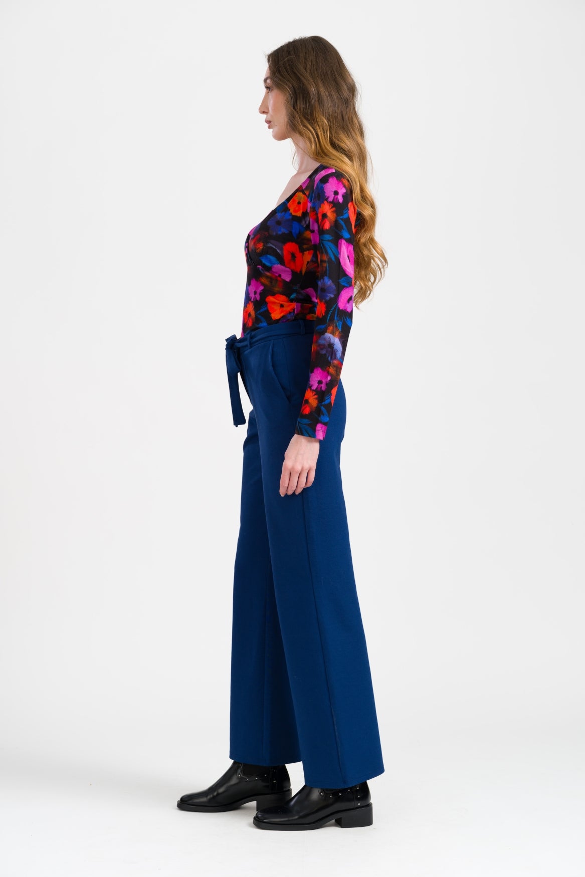 Sue Trousers Punta Di Roma | Navy Peony
