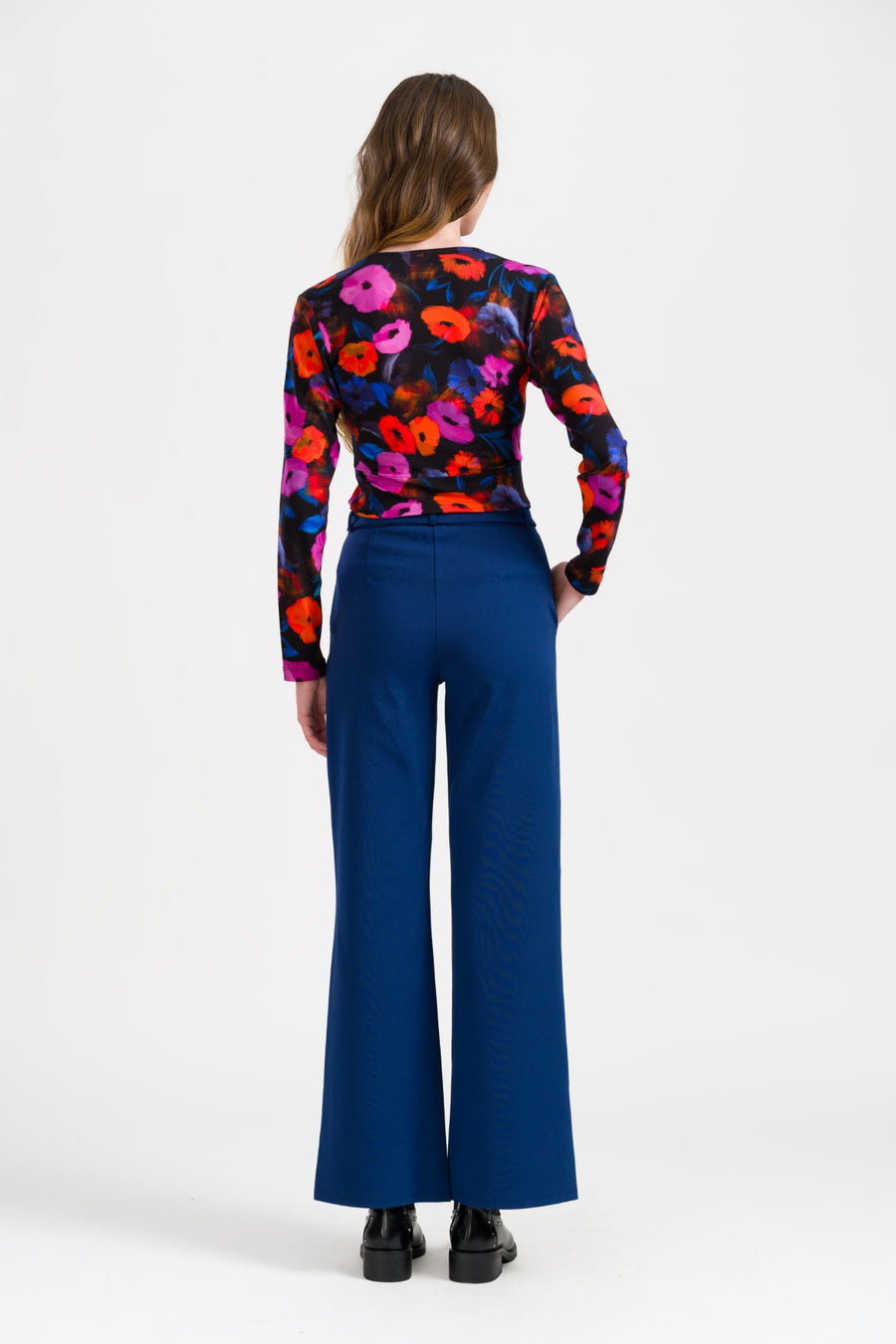 Sue Trousers Punta Di Roma | Navy Peony