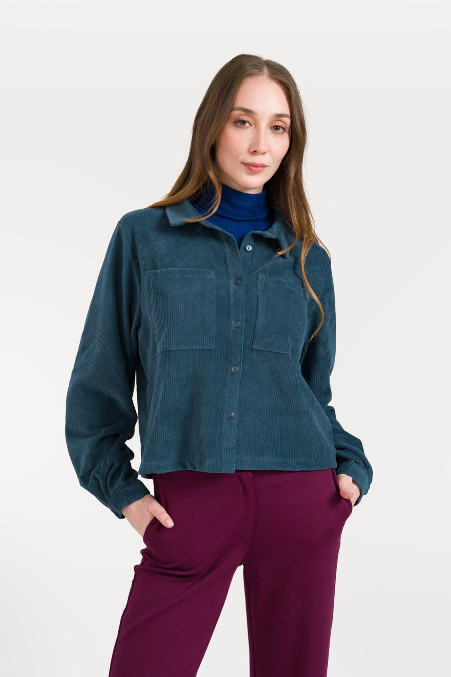 Abby Overshirt Rib Velour | Mediterranea