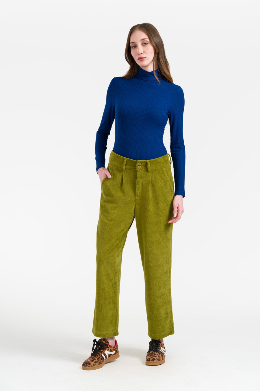 Brooklyn Trousers Rib Velour | Sphagnum