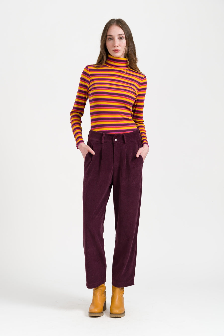 Brooklyn Trousers Rib Velour | Fig