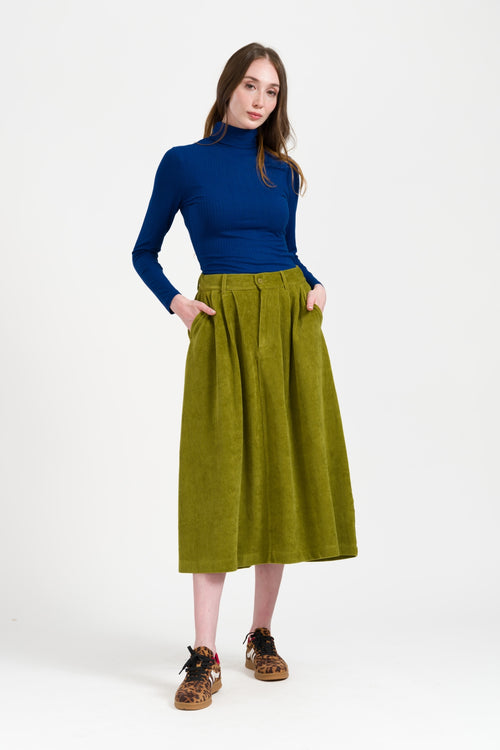 Isla Skirt Rib Velour | Sphagnum
