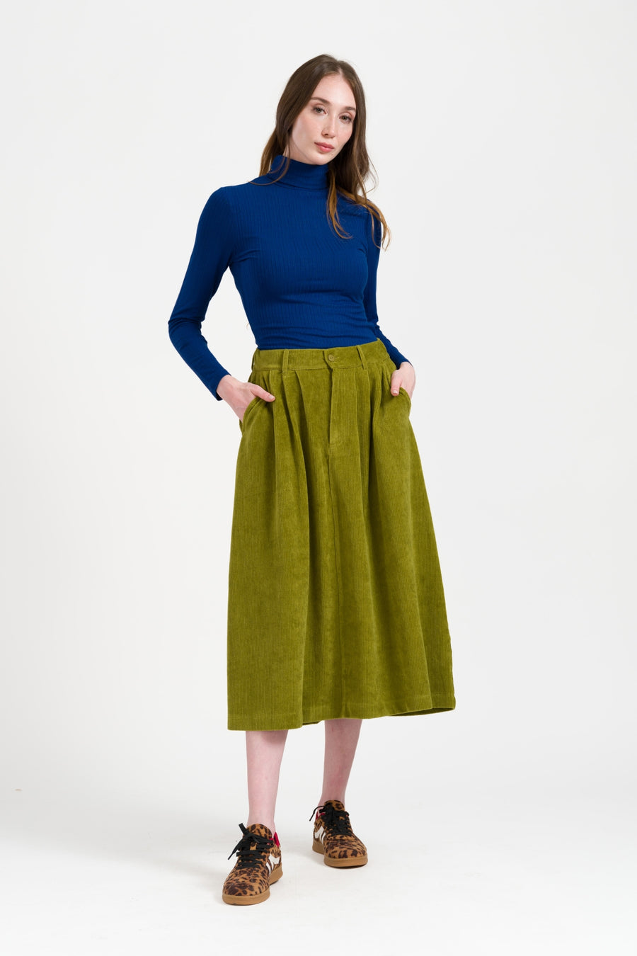 Isla Skirt Rib Velour | Sphagnum