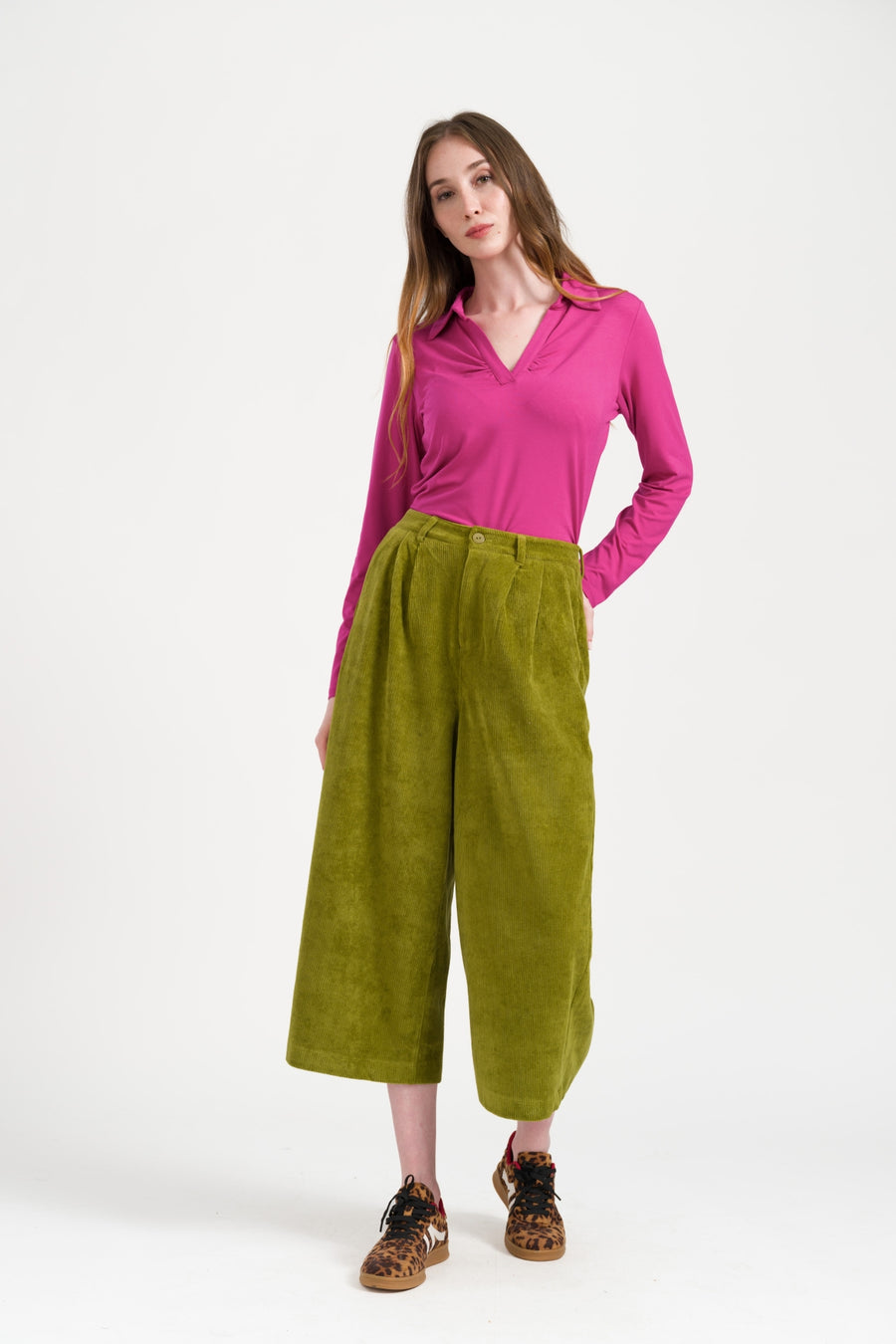 Lotus Trousers Rib Velour | Sphagnum
