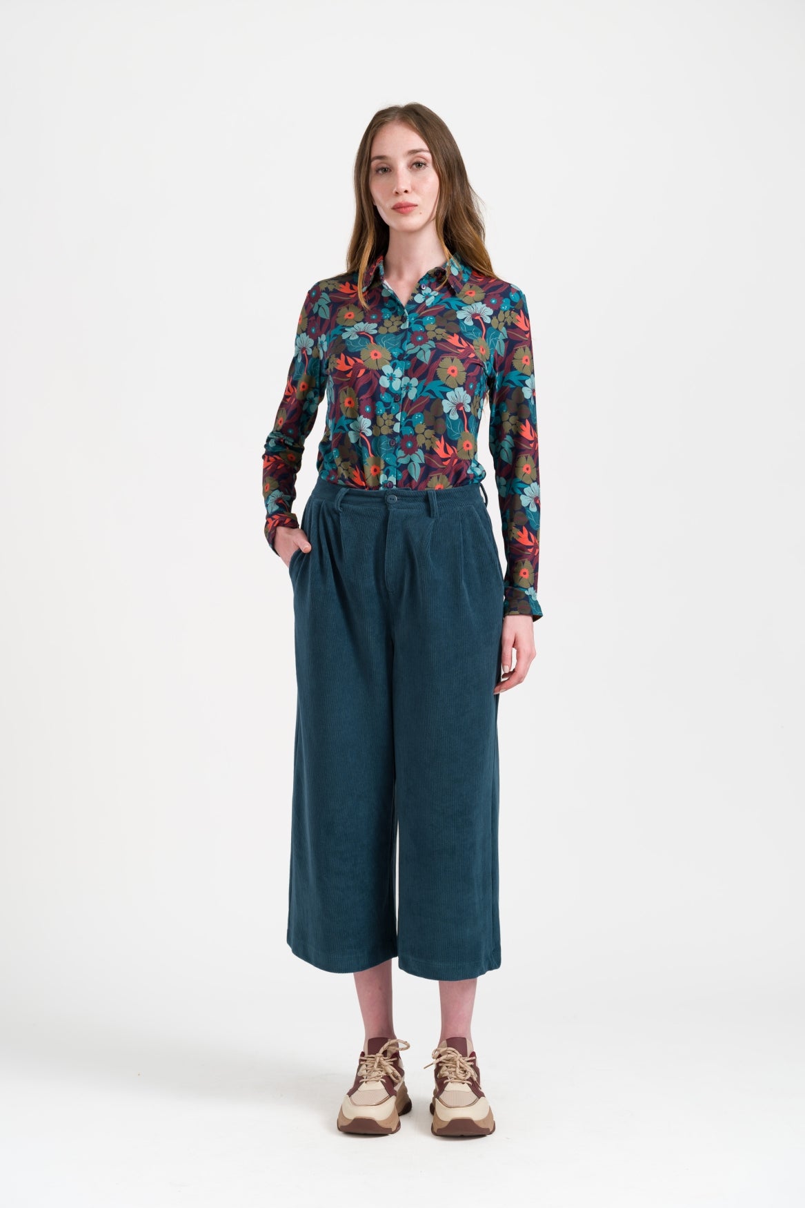 Lotus Trousers Rib Velour | Mediterranea