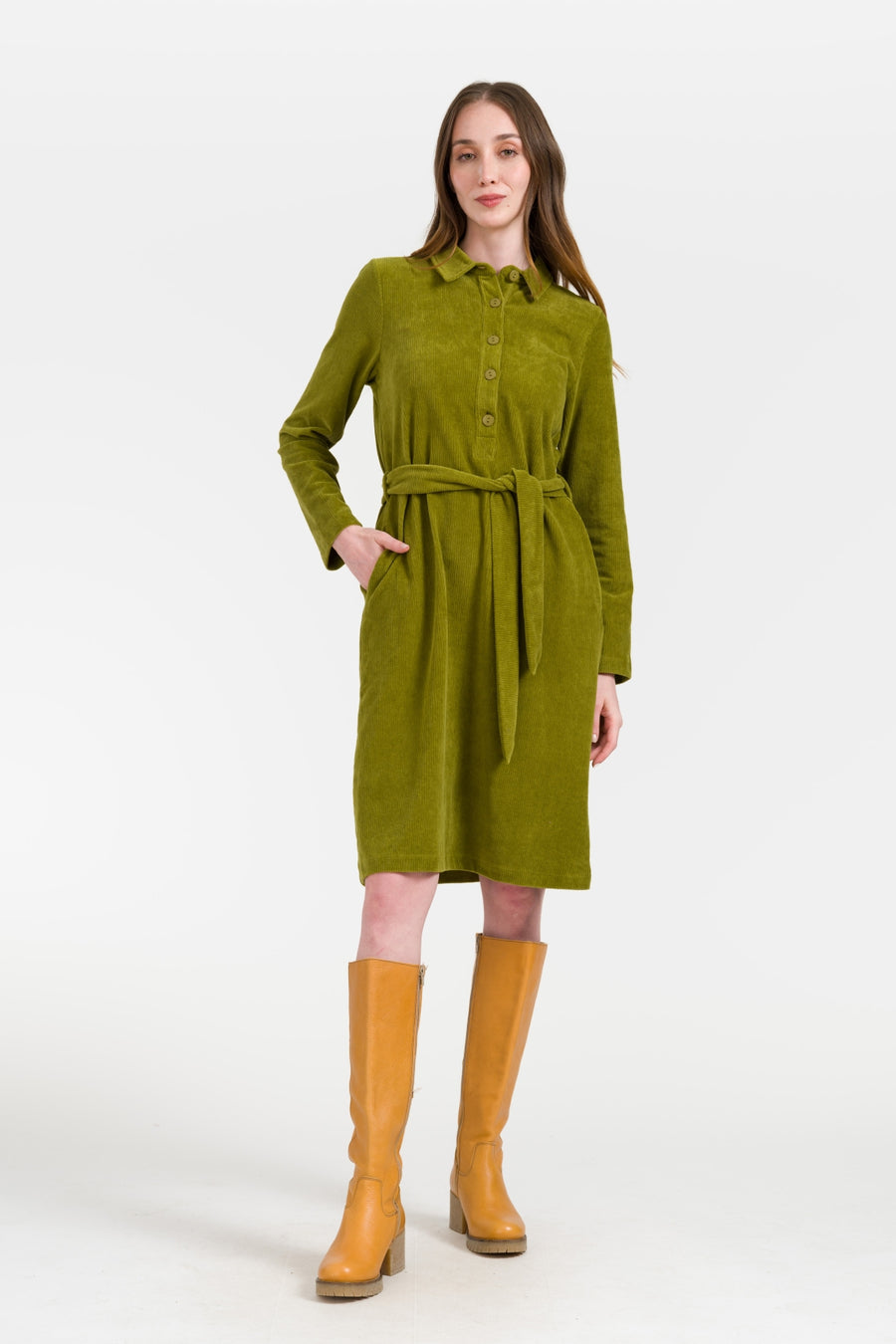 Pearl Dress Rib Velour | Sphagnum