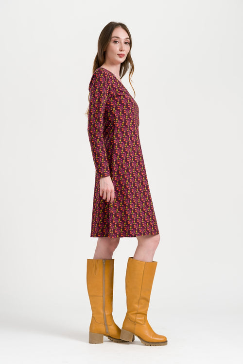 Chrissy Cross Dress LS Twilight Fig | Fig