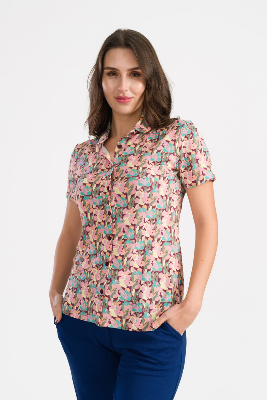Sill Blouse SS Calypso | Amaranth