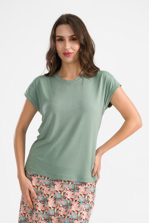 Vera Top SS Trikot Uni | Schiefergrün