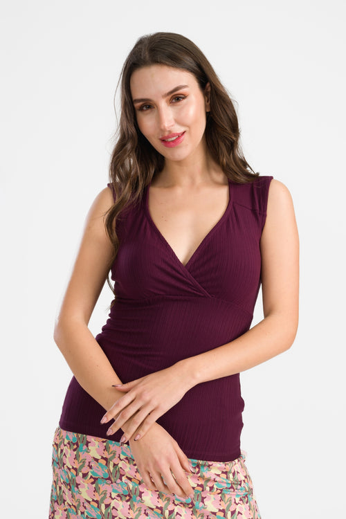 Monroe Top Jersey Rib | Fig