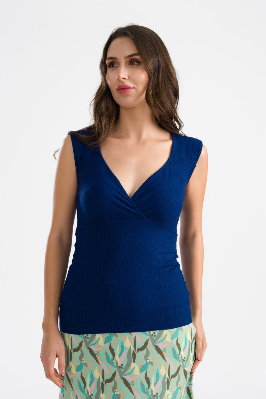 Monroe Top Gerippt aus Jersey | Marineblau