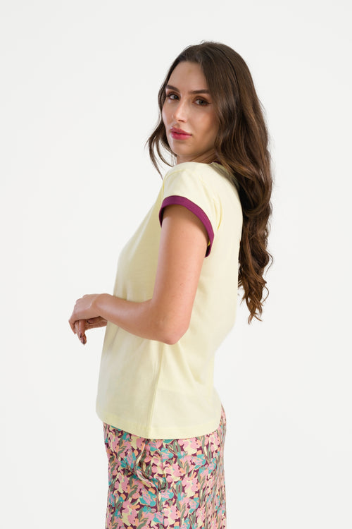 April Top Tee | Wachsgelb
