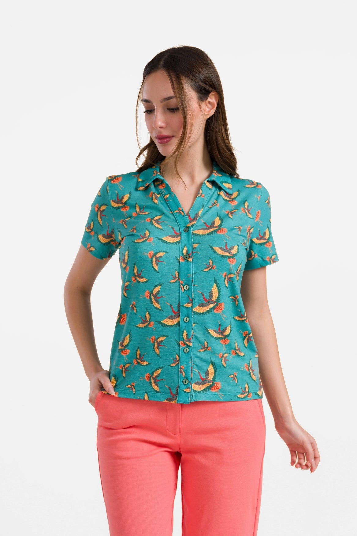 Lena Bluse, Kurzarm | Crane