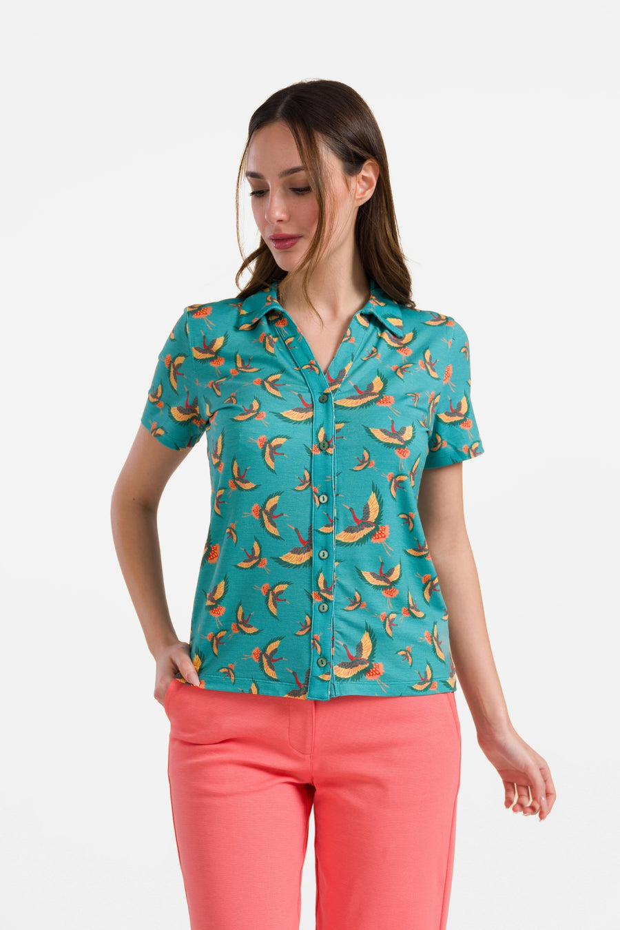 Lena Bluse, Kurzarm | Crane