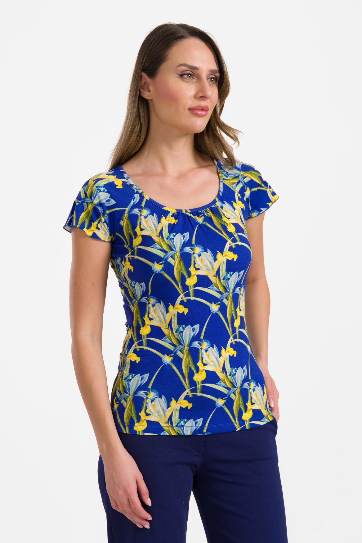 Kurzarm-Top mit Schmetterlingsmotiv | Lilly