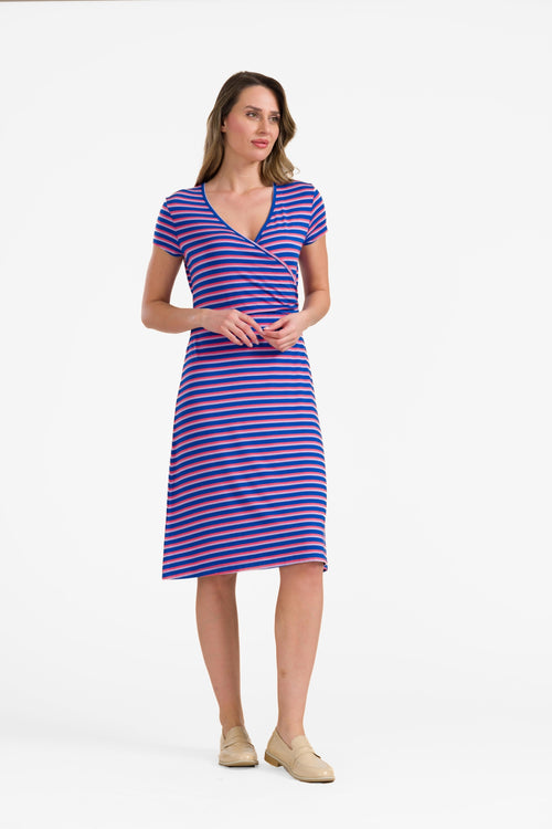 Chrissy Cross Kleid | Happy Stripes Blue