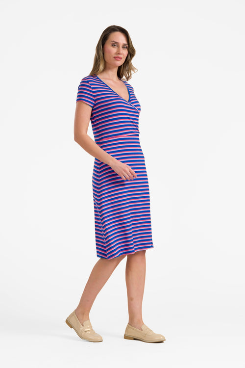 Chrissy Cross Kleid | Happy Stripes Blue