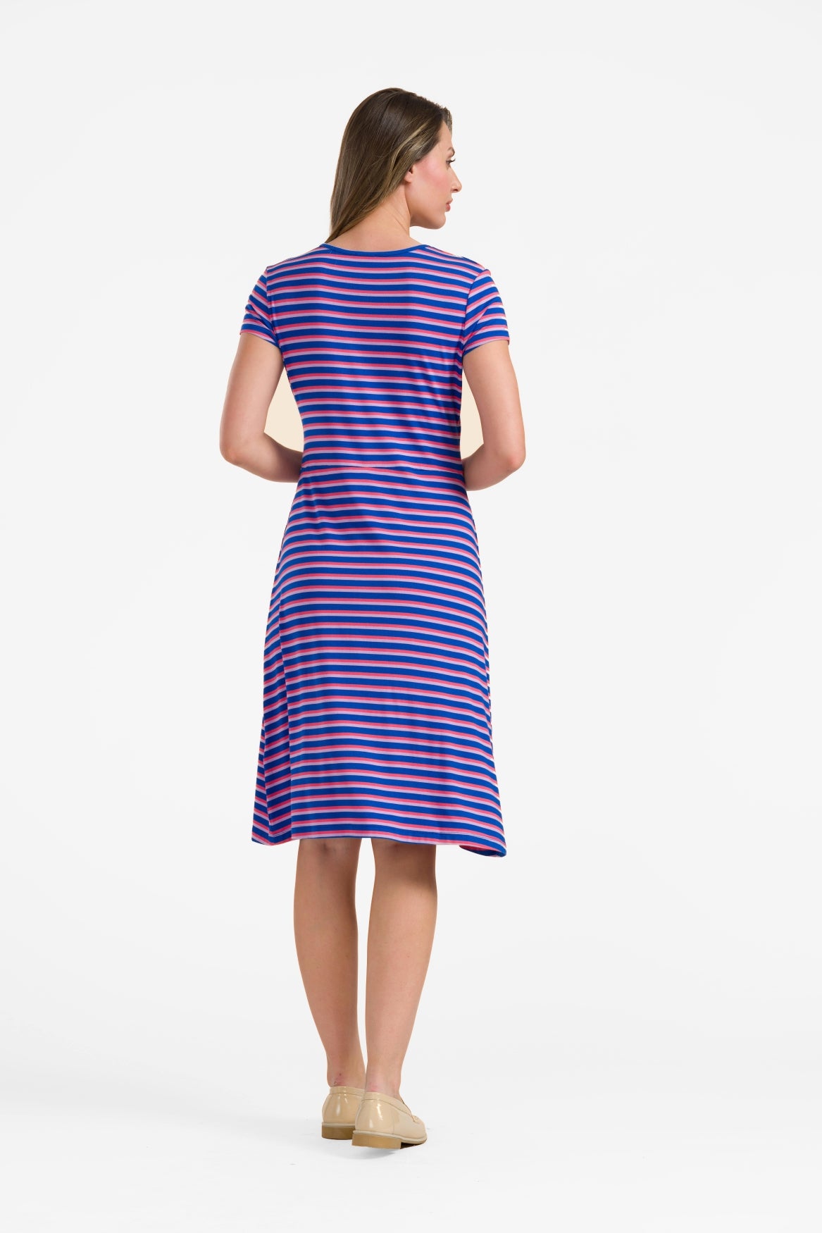Chrissy Cross Kleid | Happy Stripes Blue