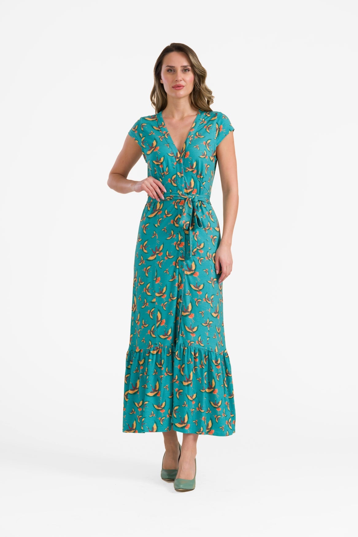 Maud Maxikleid, kurzärmelig | Crane