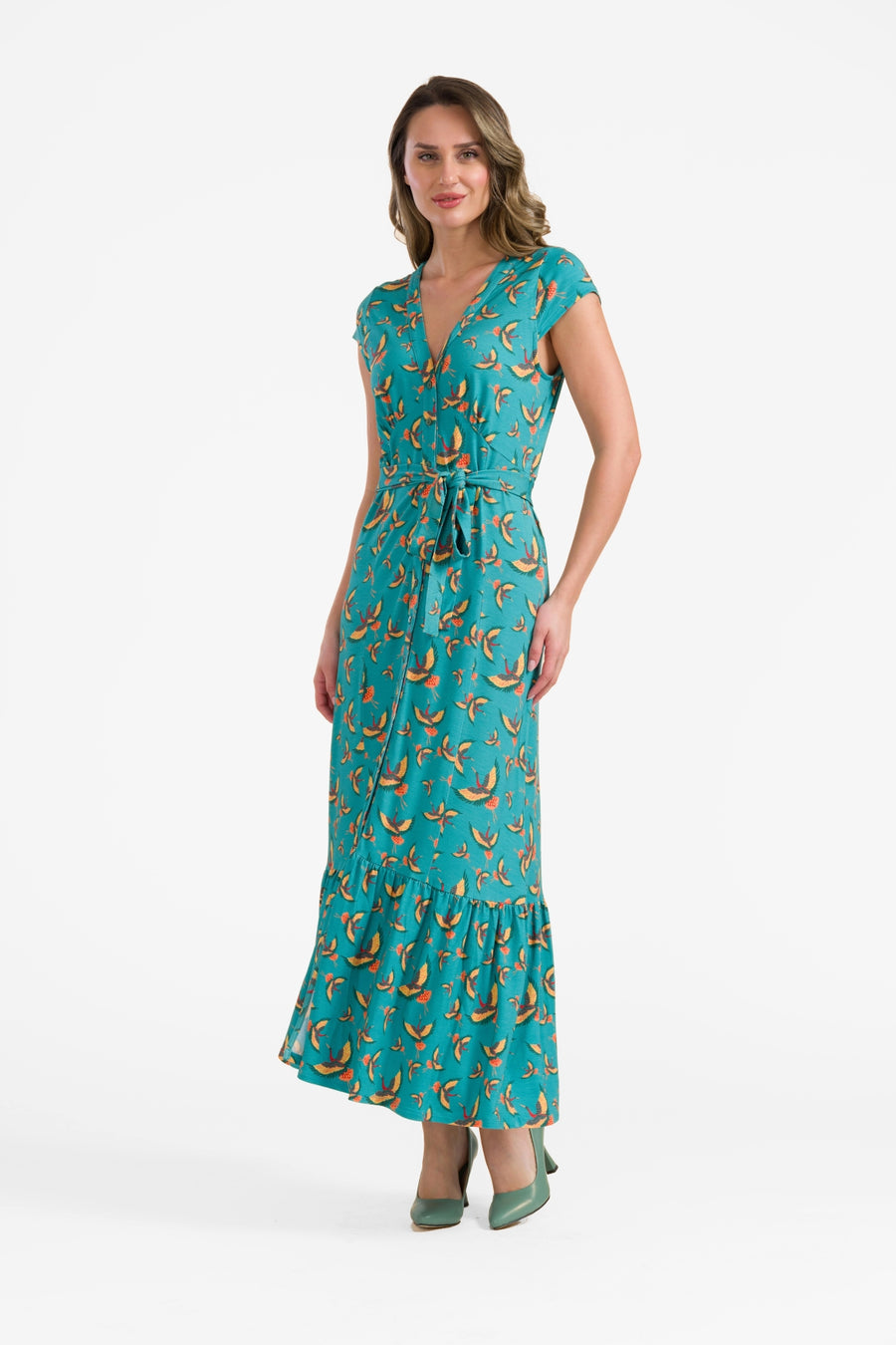 Maud Maxikleid, kurzärmelig | Crane