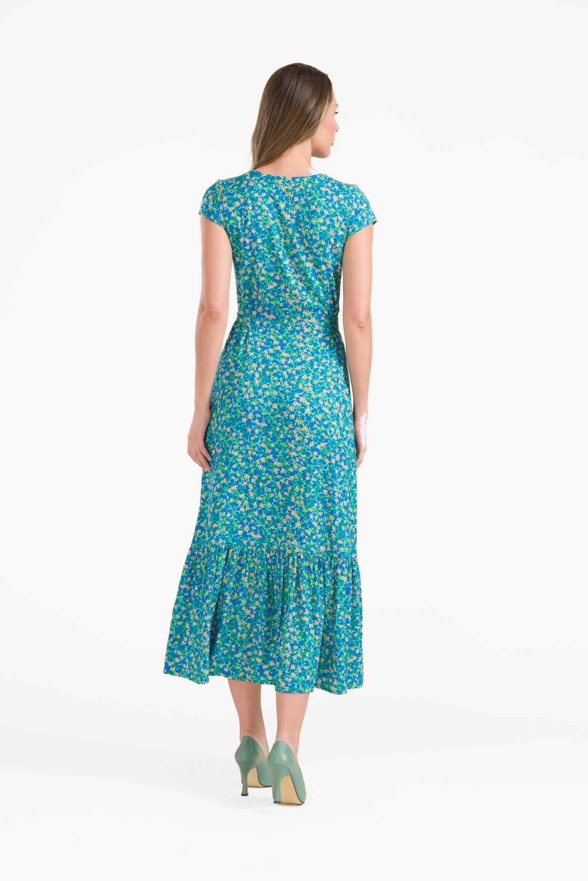 Maud Maxikleid, kurzärmelig | Frühlings-String