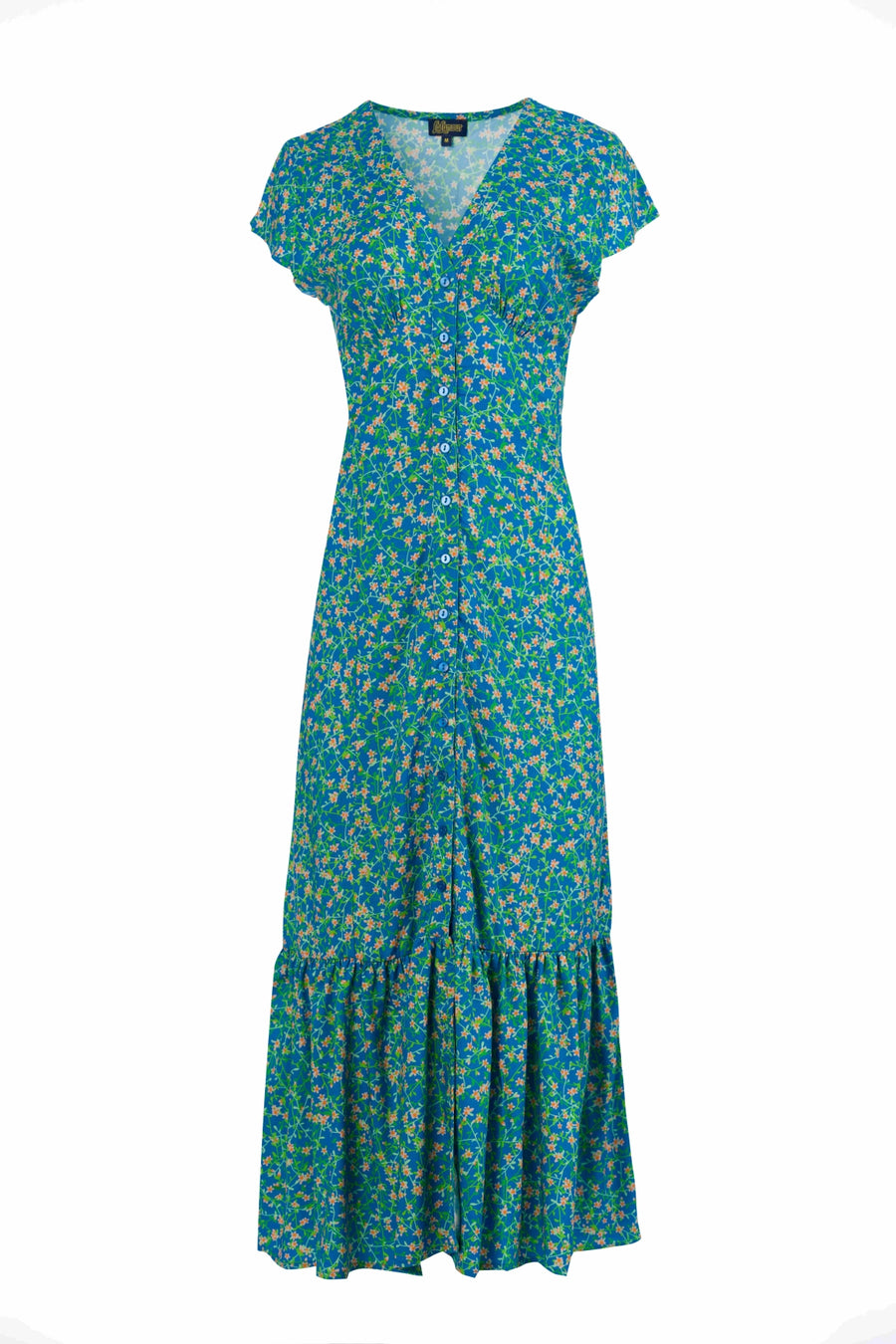 Maud Maxikleid, kurzärmelig | Frühlings-String