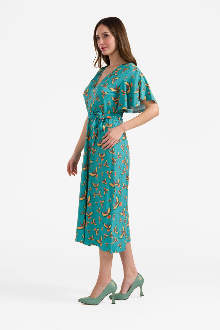 Trix-Kleid mit Schmetterlingsärmeln | Kranich