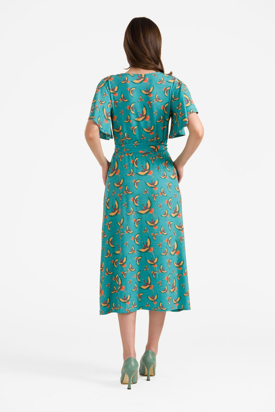 Trix-Kleid mit Schmetterlingsärmeln | Kranich