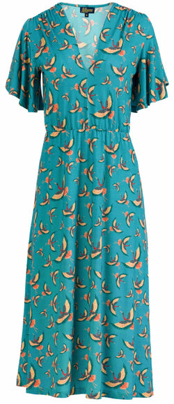Trix-Kleid mit Schmetterlingsärmeln | Kranich