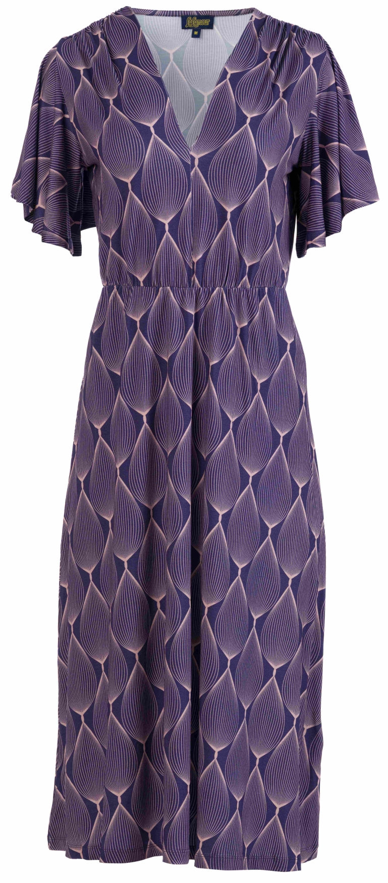 Trix-Kleid mit Schmetterlingsärmeln | Großes grafisches Oval