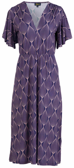 Trix-Kleid mit Schmetterlingsärmeln | Großes grafisches Oval