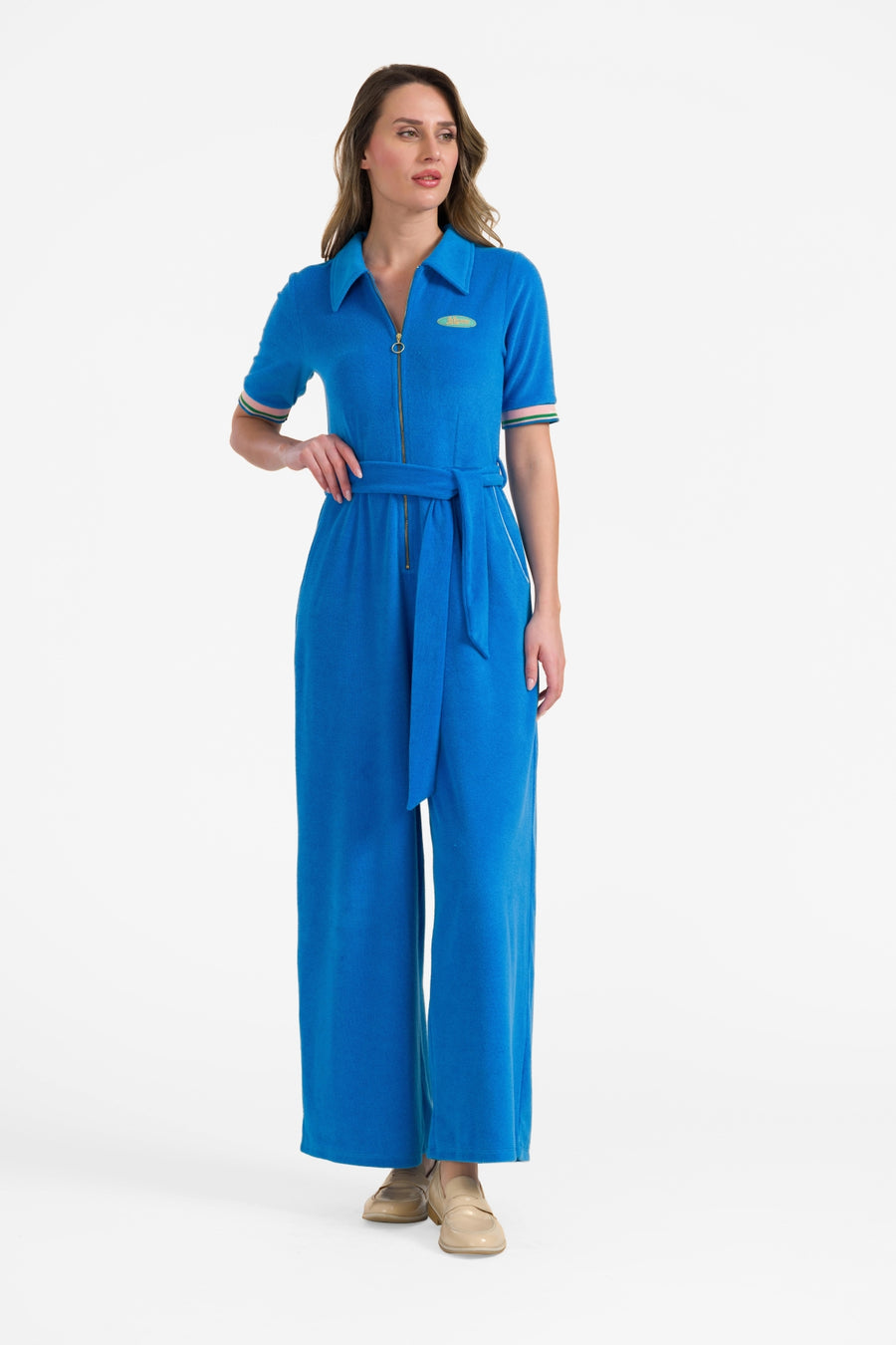 Bella Jumpsuit mit Reißverschluss | Blau