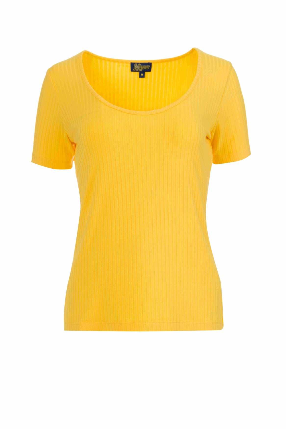Ella Kurzarm-T-Shirt | Gerippt, Gelb
