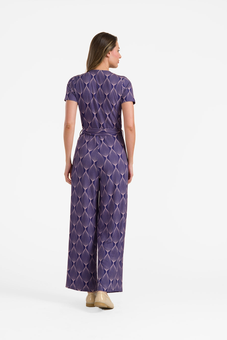 Diana Jumpsuit, Kurzarm | Großes ovales Grafikmotiv