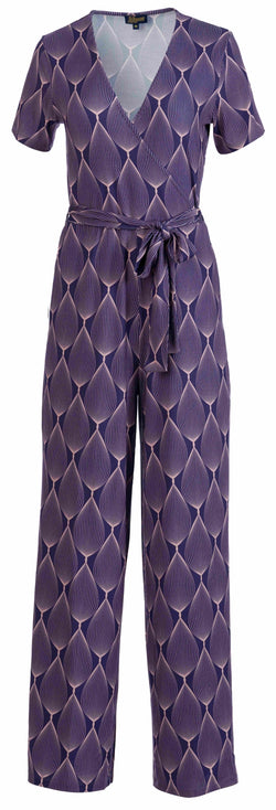 Diana Jumpsuit, Kurzarm | Großes ovales Grafikmotiv